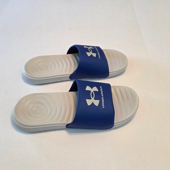 NWOT Under Armour Men’s Slides Sandals, Size 13, Blue/Gray -- Never Worn - Picture 5 of 7
